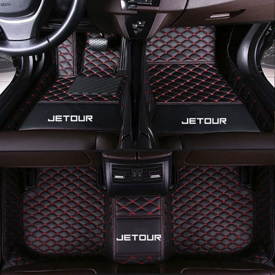 X70M full-coverage car floor: Modelə uyğun ayaqaltı - jietu-x70-five-seater-version-single-layer-black-and-red