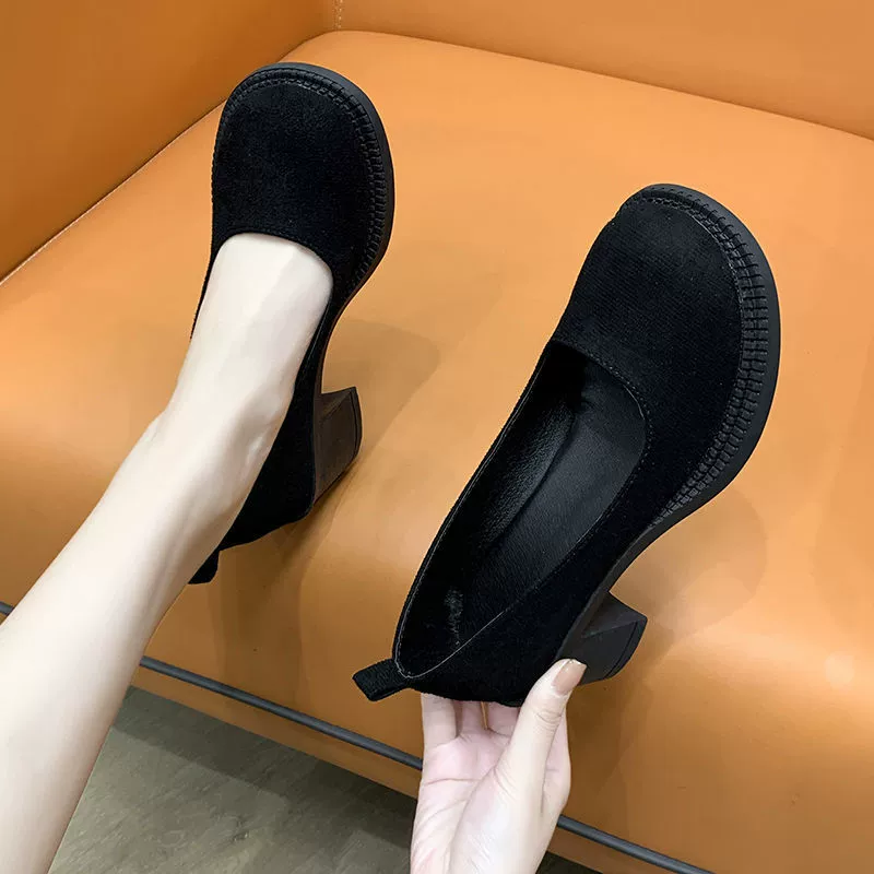 35-43 размера плюс размер женская обувь на каблуках на высоком каблуке женская повышена 41 круглая голова моды французская Мэри Джейн одиночная обувь 42