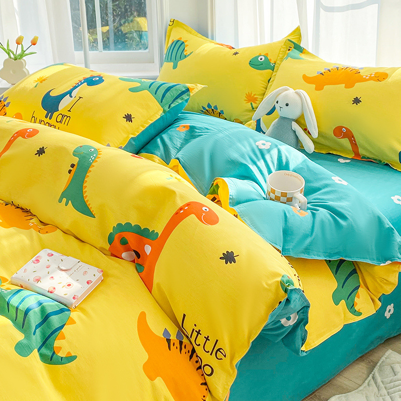 Ropa de cama de tres piezas de dormitorio de algodón fresco 4 ropa de cama de cuatro piezas de algodón 100 sábanas fundas de edredón