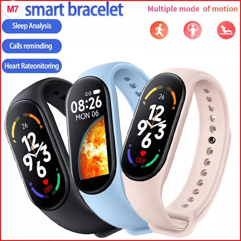 M7 Smart Bracelet Sports Pedometer Bluetooth Electronic M6 Bracelet Heart Rate Blood Pressure Blood Oxygen Monitoring Cross-Border Dropshipping