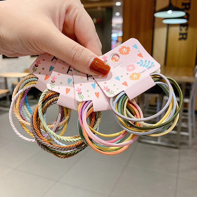 6-pieza de la muchacha lindo básico lazo-up pequeña banda de goma Internet celebridad ins Mori pelo banda cuerda de pelo Corea del Sur simple