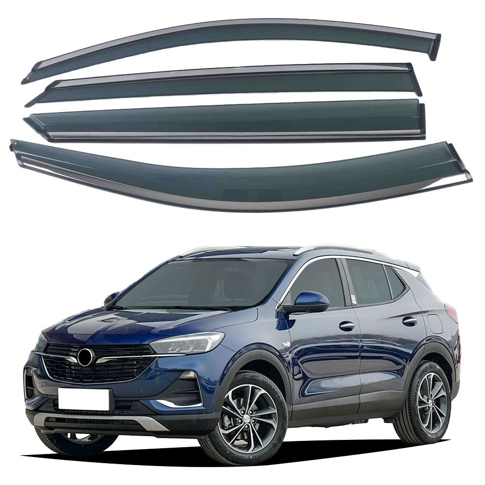 Buick For Buick Encore GX 20 Special Window with Bright Strip Rain Shield Side Window Deflector Rain Eyebrow (Rain shield) - 2020-buick-encore-gx-rain-shield-3d-stainless-steel-bright-strip-head-buckle-adhesive-tape-4-pc