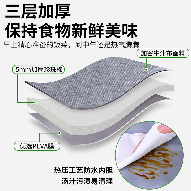 Nuevo paquete de aislamiento térmico transfronterizo de aluminio grueso de gran capacidad, simple paquete de picnic al aire libre, bolsa de comida para el trabajo