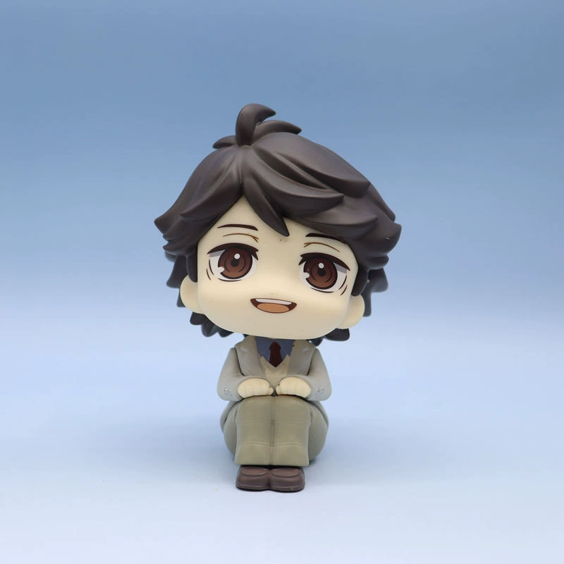 Sitting anime chibi figure, collectible character figures, multiple characters and versions