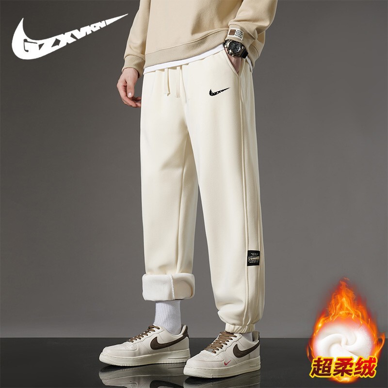2025 Winter Fleece-Lined Thick Pants Men Trendy Brand Student Couple Outdoor Sports Casual Jogger Fashion Sweatpants Women