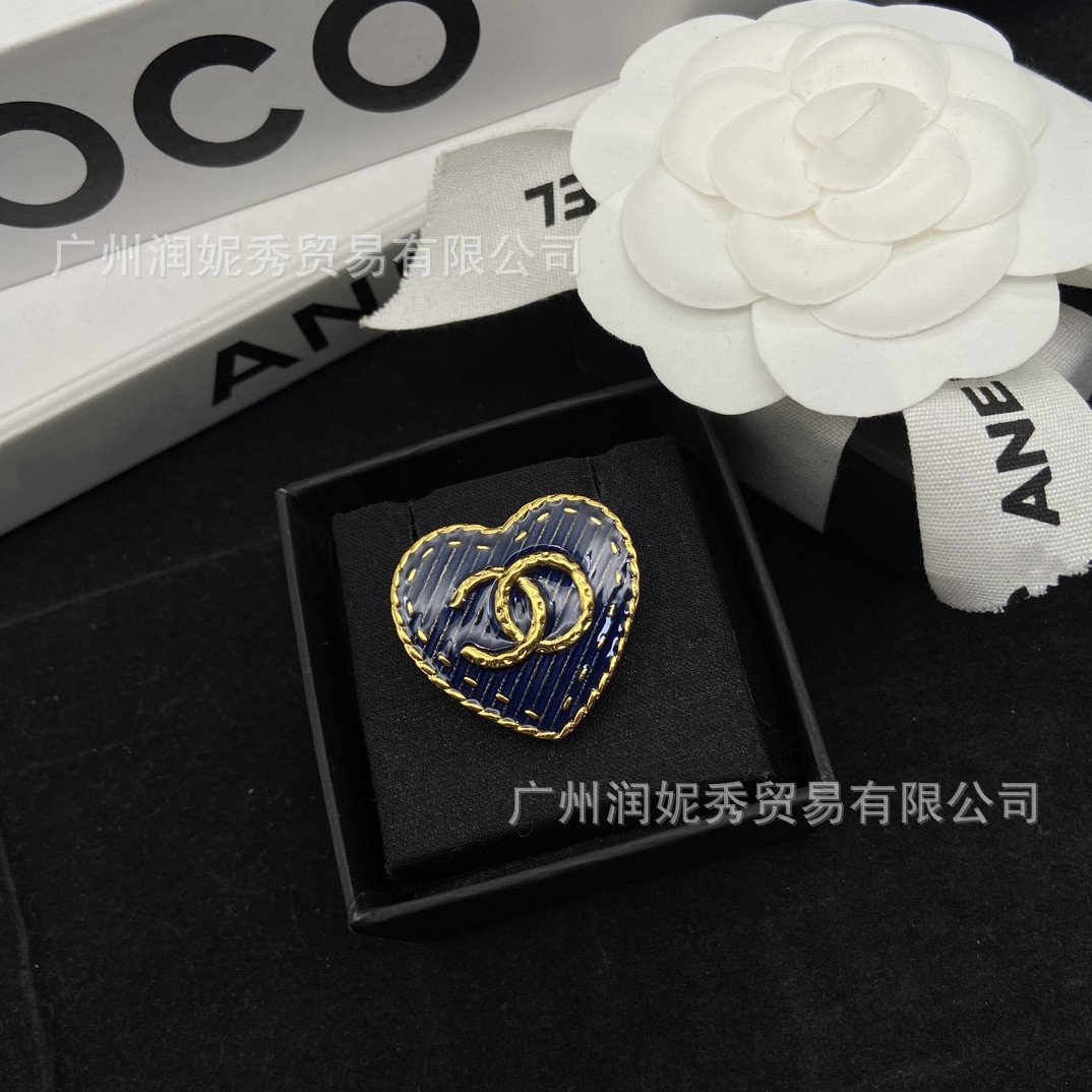 blue denim brooch