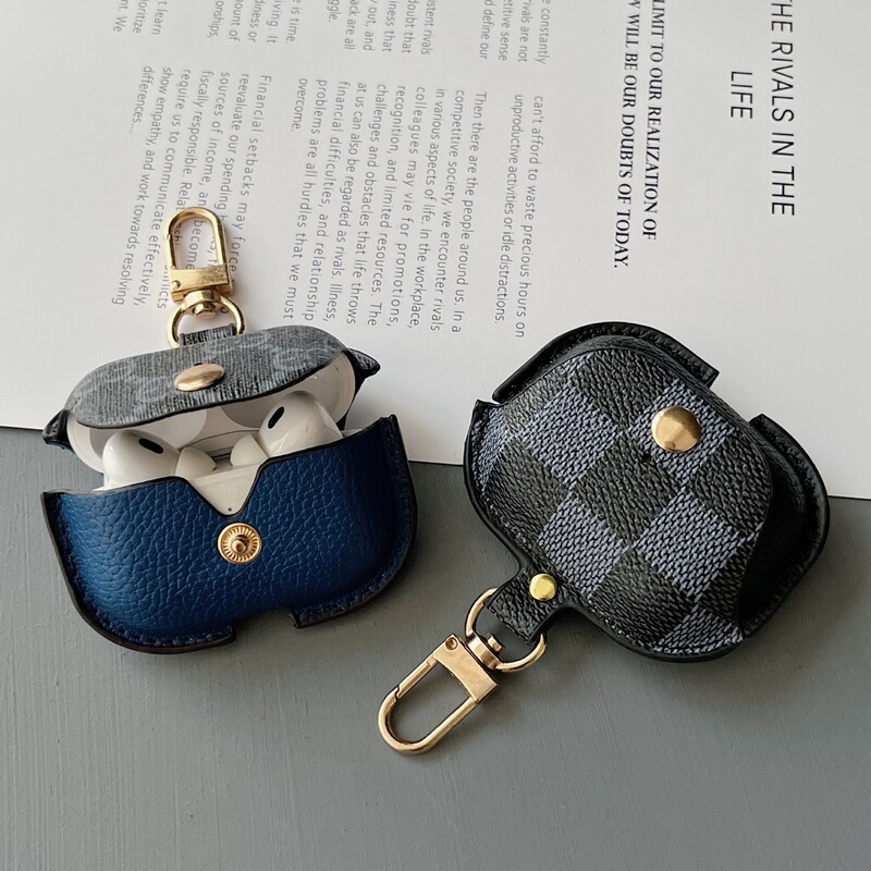Suitable for AirPods Pro3 Earphone Case, Apple Airtag Imitation Leather Protective Cover, Two-In-One Keychain Set