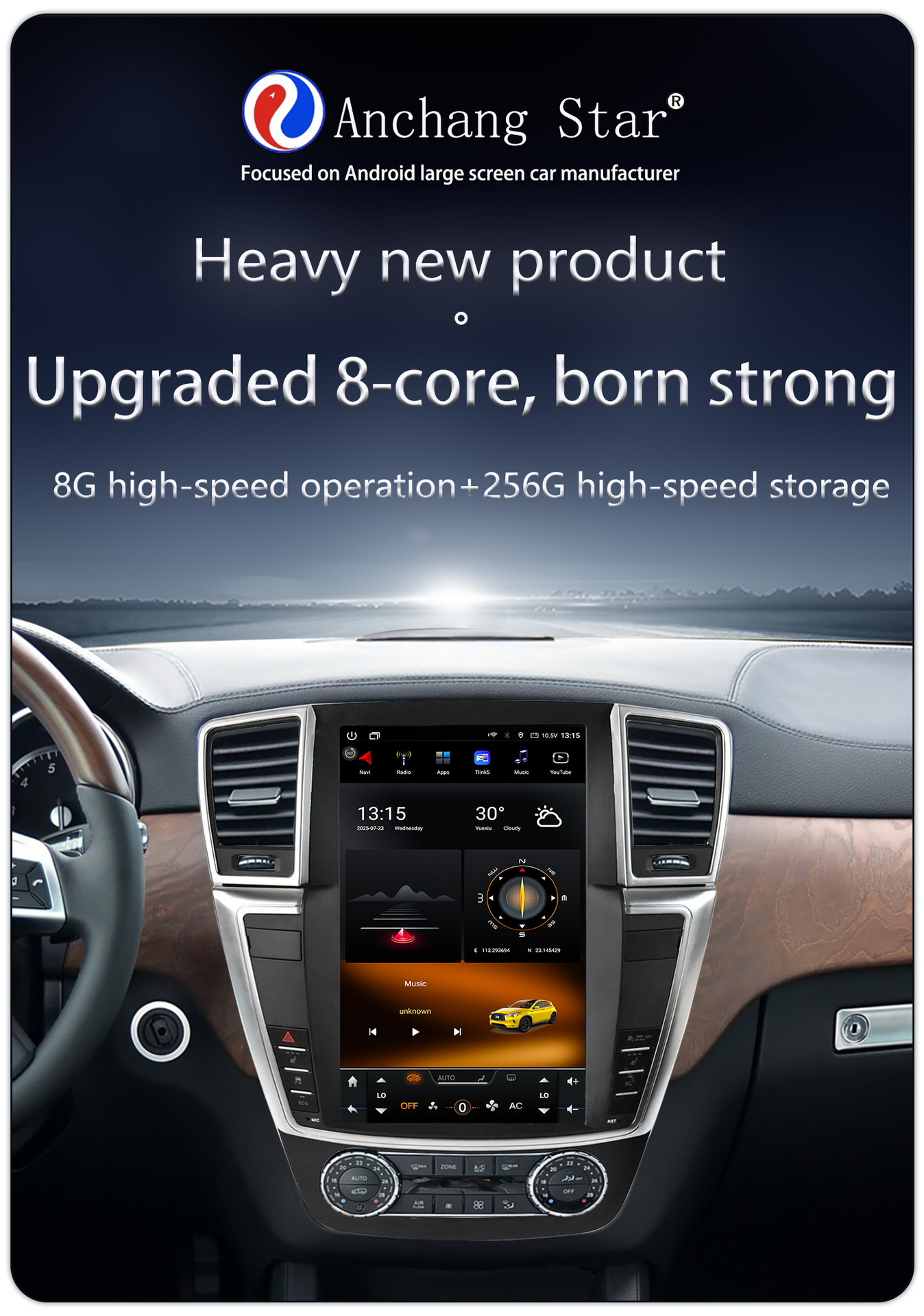 Suitable for 12.1-Inch 12-15 Mercedes-Benz Gl/Ml Android Large Vertical Screen Carplay Navigation 360 Panoramic All-In-One Machine
