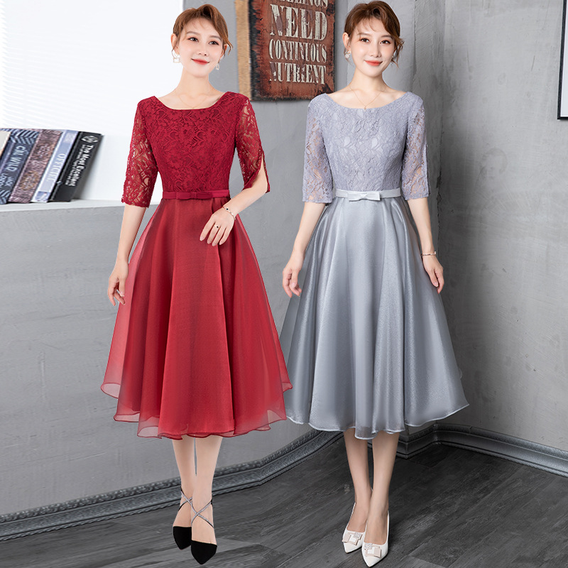 Elegant fashionable lace long evening dress