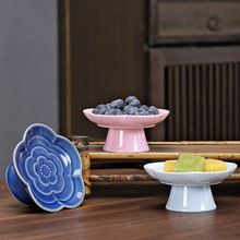 家用客廳水果盤陶瓷純色中式果碟餐廳小吃盤糕點盤月餅干果零食盤