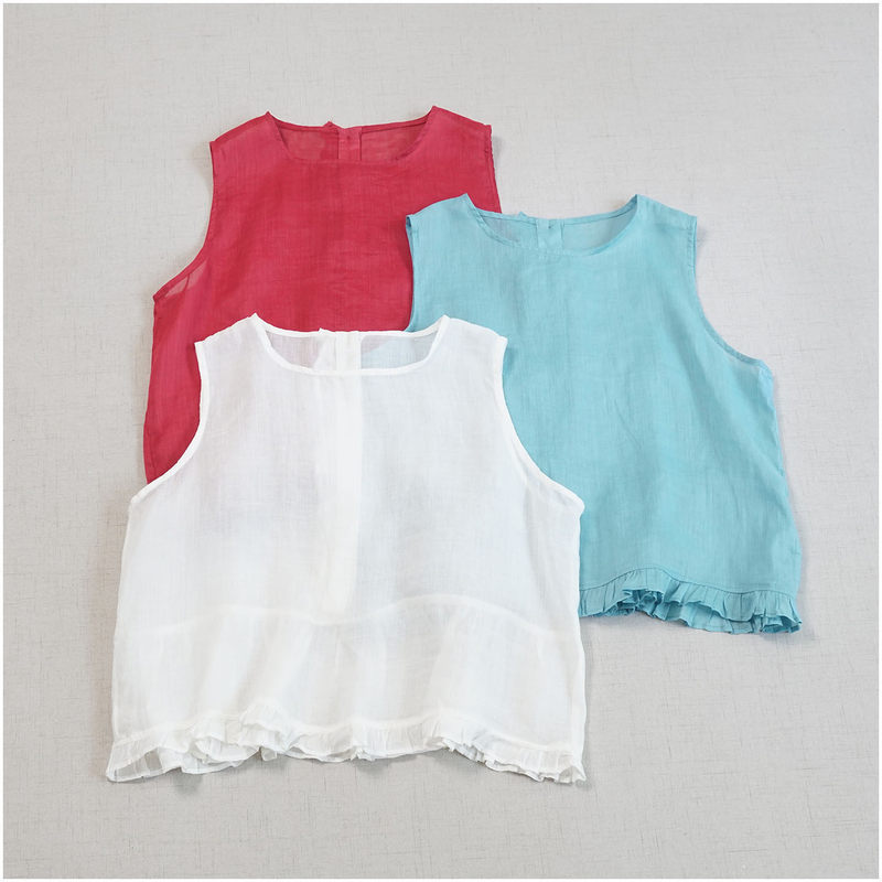 Lightweight and Breathable Artistic Ramie Lace Vest, Versatile Summer Top That Enhances Complexion, Breathable Round-Neck Sleeveless Shirt