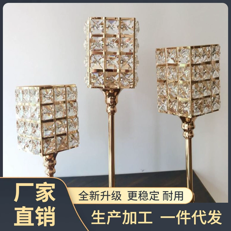 3DC8 в европейском стиле золотой Хрустальный подсвечник украшение дома большая железная Свадебная Металлическая Свеча с перьями
