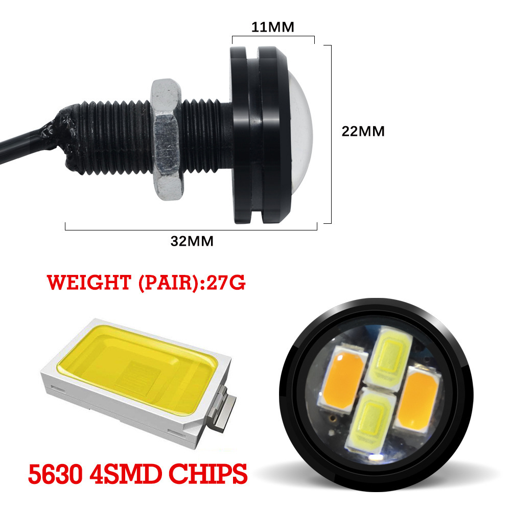 Car led eagle eye light 23mm 5630 4smd spotlight two-color daytim