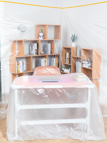 Dust cover for dormitory upper bunk during vacation, disposable plastic film for dust protection