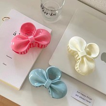 彩色蝴蝶结后脑勺抓夹大号 甜美少女心时尚简约果冻发夹发抓新款