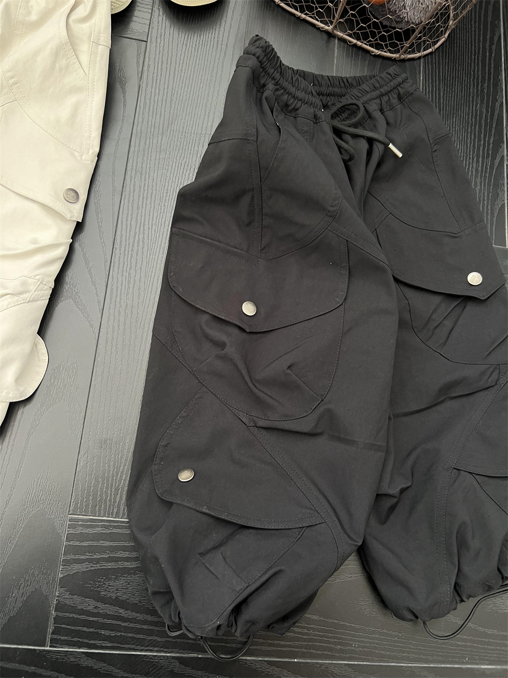 Pantaloni de skateboard cu imprimeu floral, stil american, pentru copii de toamnă, cu buzunare multiple, pentru băieți și fete, stil casual_voghion.com