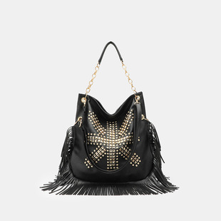 Summer trend one-shoulder bag with tassels, bag strap, European style, simple and elegant design