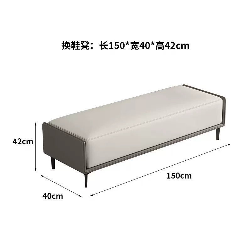 Легкая роскошная скамейка для переобувания в итальянском стиле для входа в дом, спальни, конца кровати, гостиной, прихожей, магазина одежды, длинной скамейки, гардеробной, дивана.