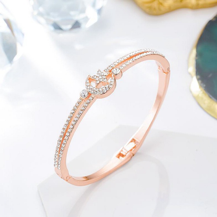 Fashion Star Moon Alloy Rhinestones Women's Bangle display picture 3