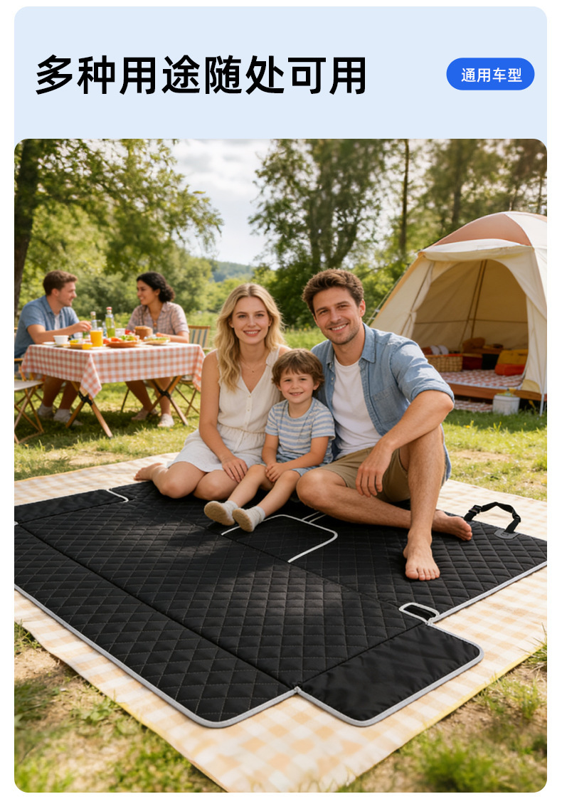 Car Rear Seat Cushion 600D Oxford Cloth Waterproof Pet Cushion Thickened Wear-Resistant Cat and Dog Mat Car Seat Cushion