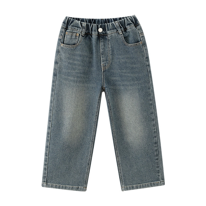 Retro-Jeans mit weitem Bein für Jungen, Jeans für Frühling und Herbst, stylische Kleidung für ältere Kinder_voghion.com