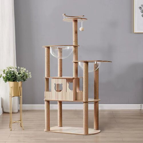 Cat tree luxury wooden cat bed wholesale pet bed cat room Zhengding factory cat scratcher cat house cat paradise dropshipping