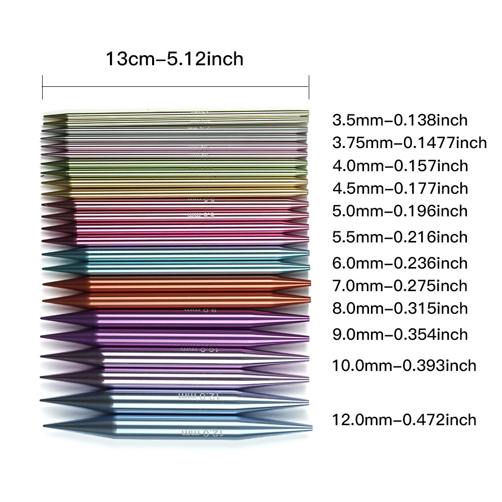 Herramientas de tejido transfronterizas de óxido de aluminio de color macarón longitud de aguja de anillo desmontable 13CM 3.5-12.0mm