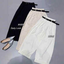 26015（唯品500条23天丝8亚麻69棉）韩版高腰显瘦慵懒风休闲裤
