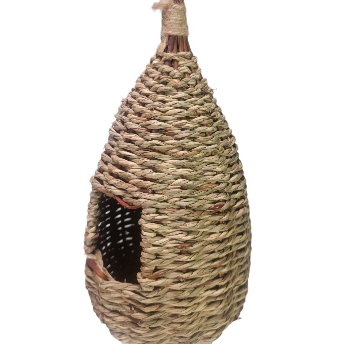 Venta al por mayor de fábrica, tapete creativo hecho a mano con forma de corazón de mango, cuerda de paja trenzada, calabaza, nido de pájaro, decoración de jardín, patio de flores