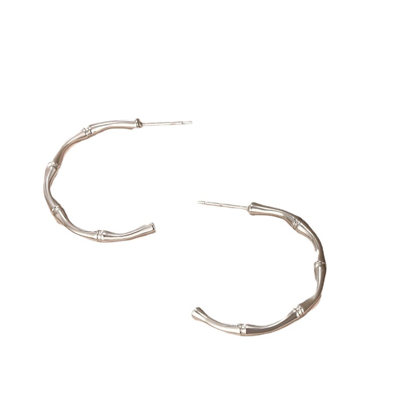 Pendientes de Acero Inoxidable con Nudo de Bambú en Forma de C, Estilo Minimalista Coreano, de Xuping Jewelry, para Mujer, Estilo Europeo y Americano, para el Verano