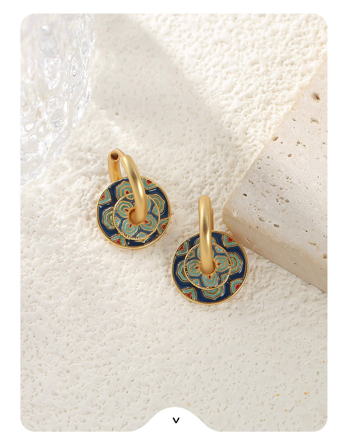 New Chinese in spring summer are light luxurious, high grade, auspicious pattern, enamel, China-Chic earrings, small_voghion.com