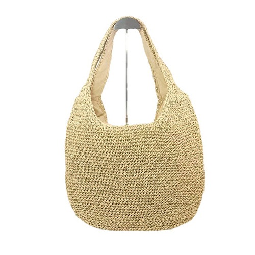 New double shoulder strap women's shoulder bag crochet knitted bag European and American style fashion trend women's bag straw bag