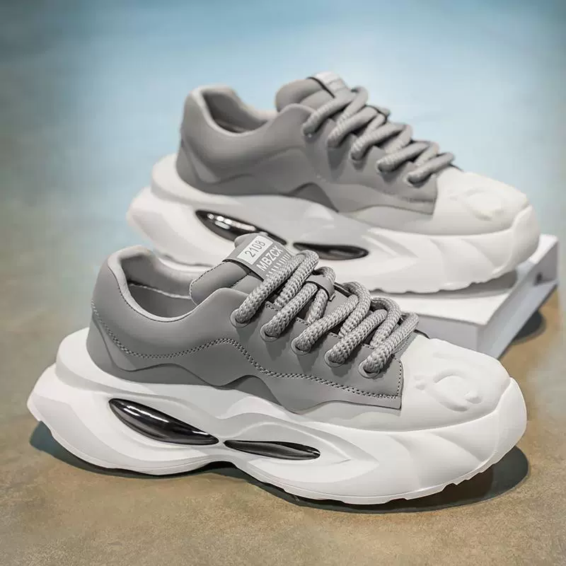 Обувь папы с толстой подошвой 2025 новая весенняя обувь мужская повседневная обувь молодежная мода личность нишевые мода мужская обувь