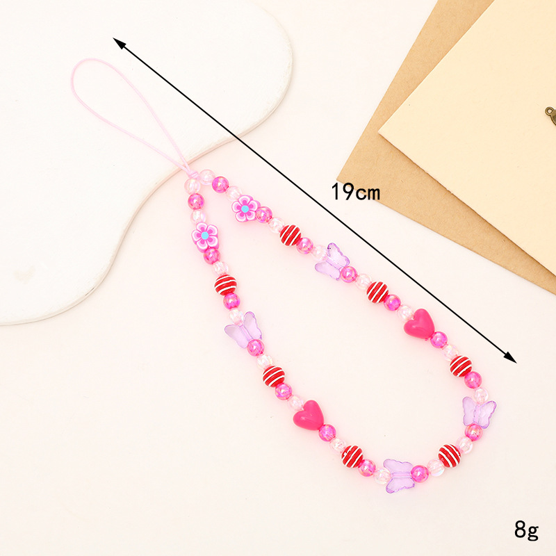 Nuevo color caramelo Oso de dibujos animados Cadena de teléfono móvil DIY caja del teléfono cordón cuadrado