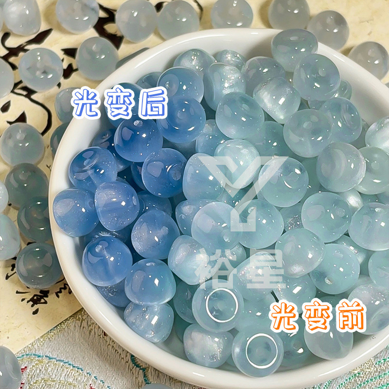 紫外線フォトクロミック樹脂特殊形状アップルビーズ手作り diy ブレスレットネックレスビーズルースビーズジュエリーアクセサリー|undefined