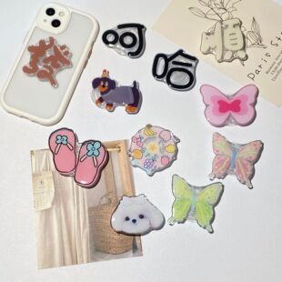 Acrylic mobile phone airbag bracket wholesale pet buckle online red cartoon telescopic cute mobile phone bracket wholesale