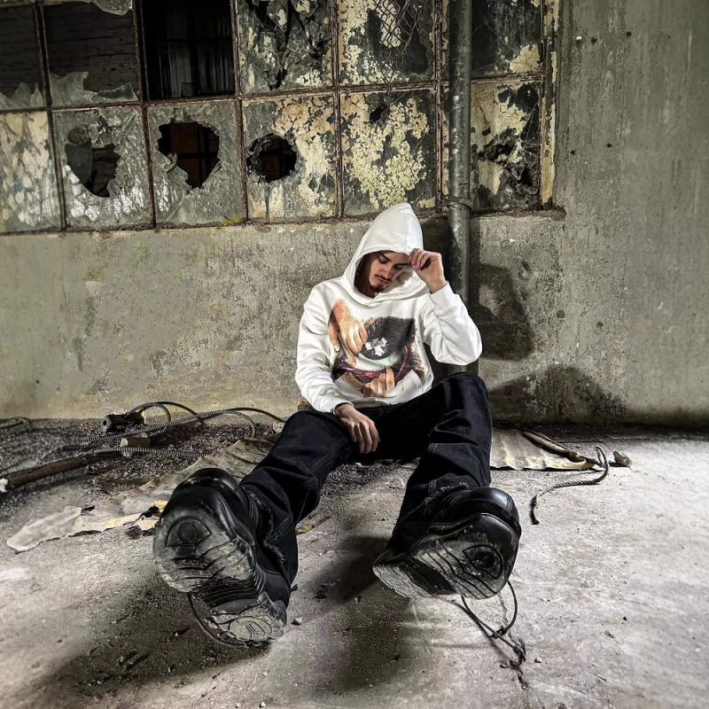 Unisex Retro Funny Teeth Print Hoodie - Fleece-Lined Pullover Sweatshirt For Men & Women_voghion.com