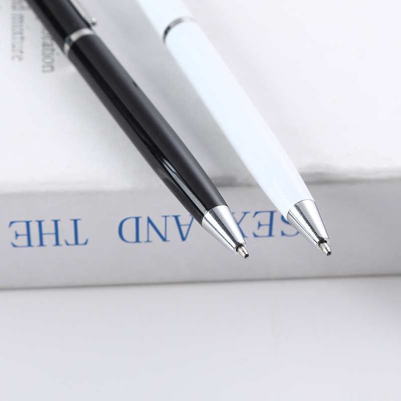 En stock bolígrafo de hotel pluma fina pluma de firma de metal regalo de negocios letras Logotipo de alta gama de publicidad pluma de metal