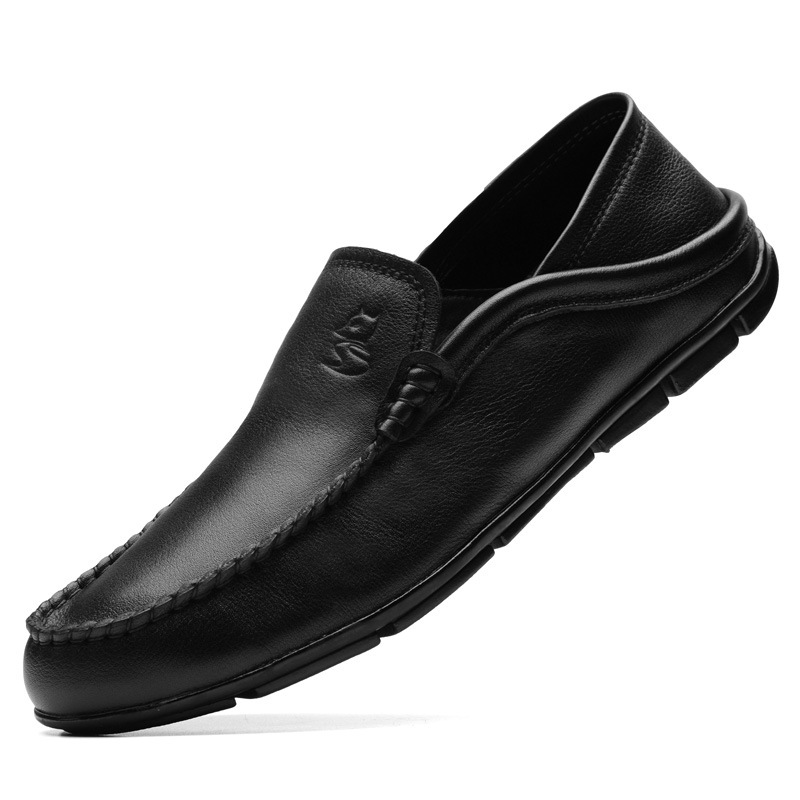 High-End Men's Leather Top Layer Cowhide Young Men's Leather Shoes, British Style Gentleman Driving Men's Bean Shoes, Br_vogvips.com