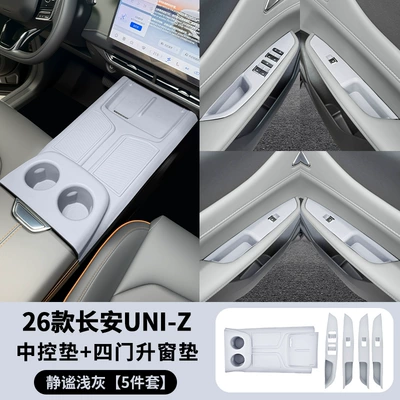 Anti-slip mat: protective mat for the central control - 26-piece-set-of-changan-uniz-promax-center-console-mat-four-door-window-lift-mat-in-serene-light-gray