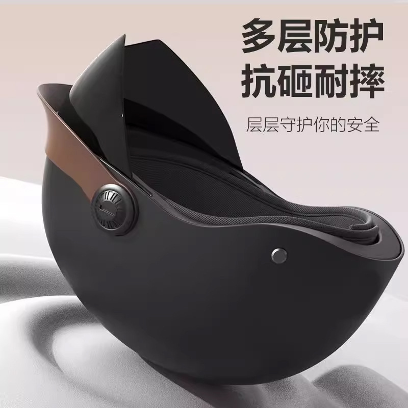 新しい国家標準 3C 認証夏レトロハーフヘルメット電動バッテリーカーヘルメット男性と女性のためのオールシーズン通気性のある軽量ヘルメット|undefined