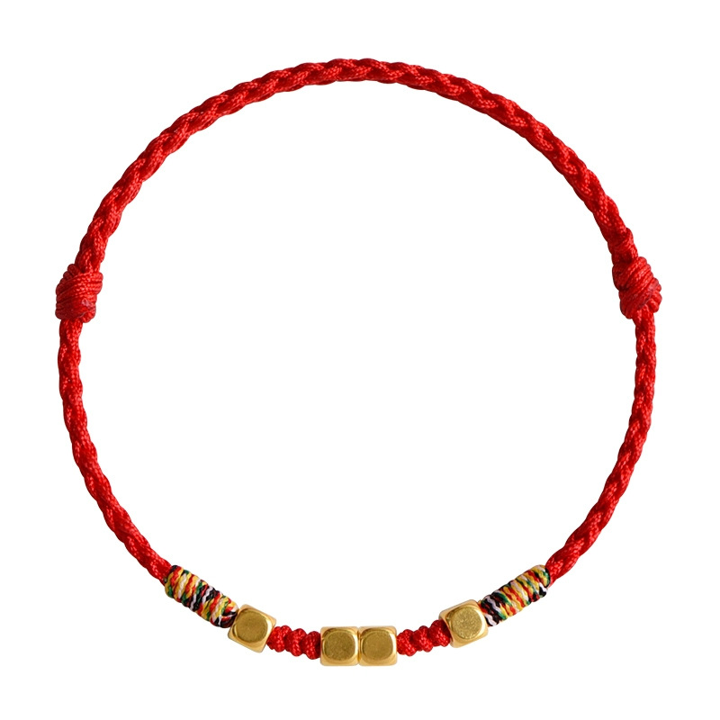 Sifangcai pulsera de cuerda roja de la mujer, año de vida, transporte seguro, estilo nacional de perlas, regalos de cuerda trenzada universal