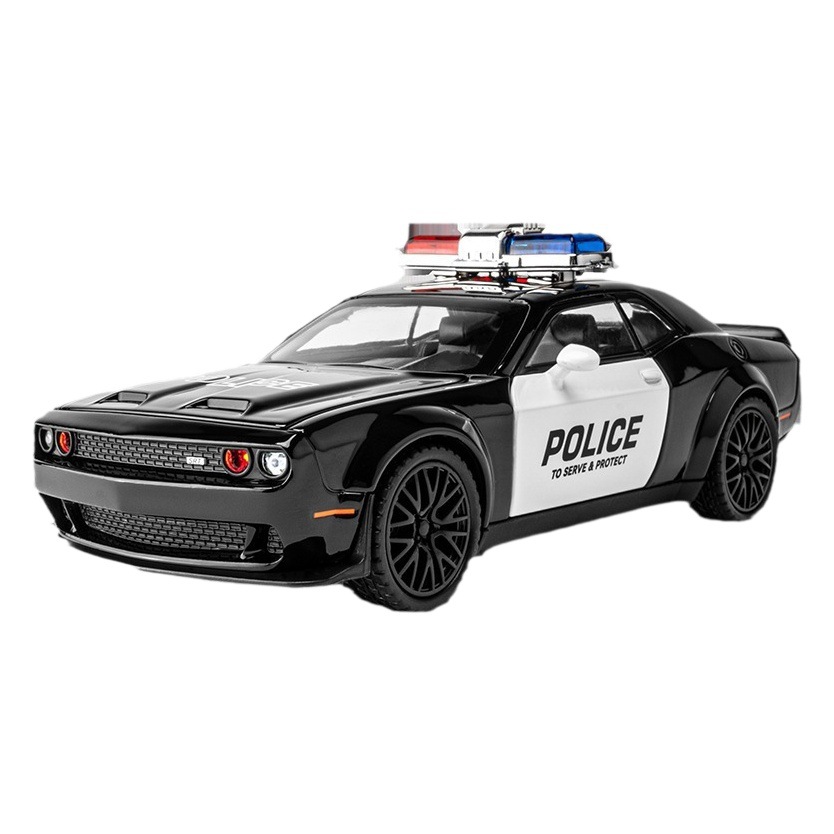 Modelo de coche de aleación Jiaye 1:32 Hell Cat coche de policía tire hacia atrás con sonido y luz de coche de juguete modelo de música colección de decoración
