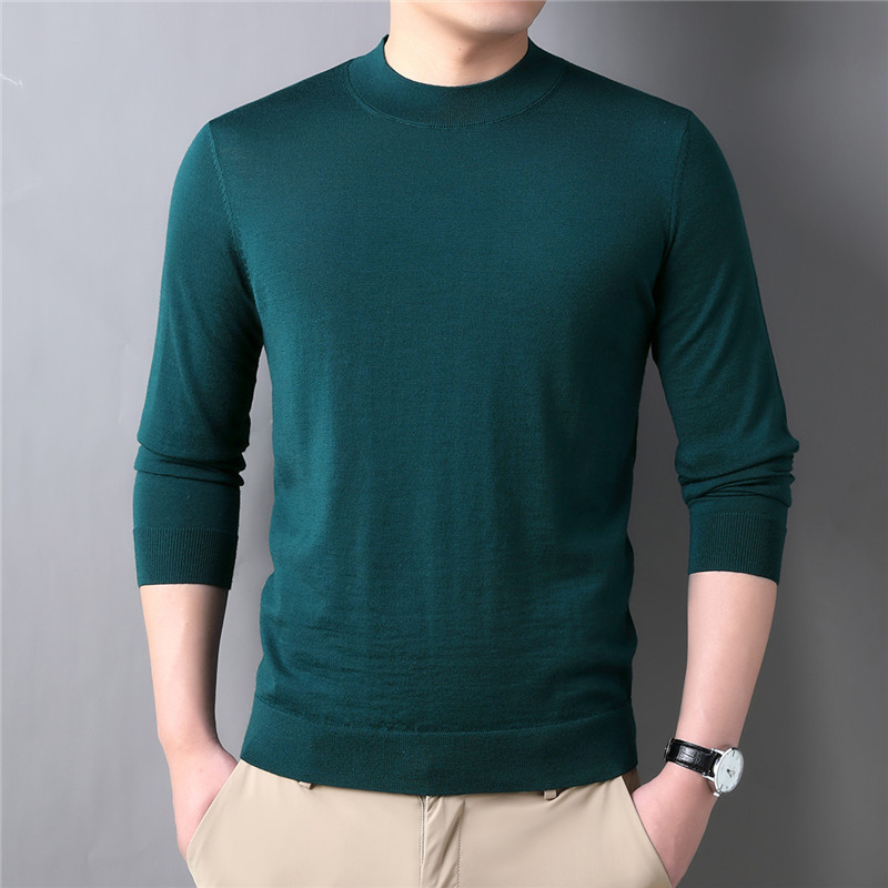2023 가을 새로운 남성 스웨터 캐주얼 크루 넥 울 남성 스웨터를 머리카락 세대