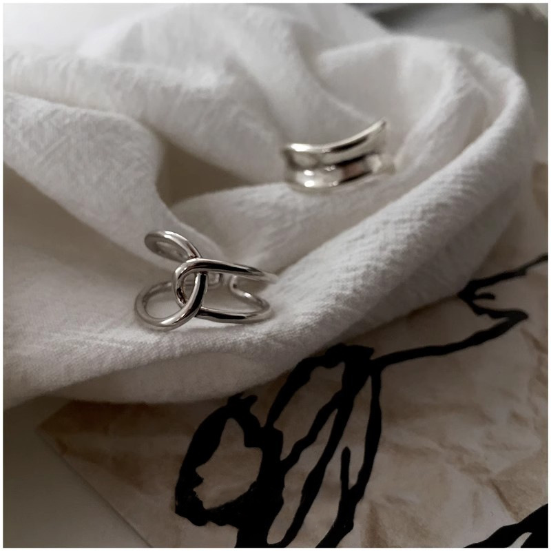 Wide Irregular Plain Band Cross Geometric Curves, Index Finger With Niche Open Design, Personalized Ring Wholesale_voghion.com