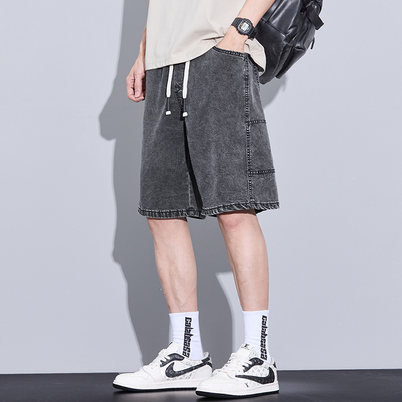 Nuevos productos en el verano de 2025, los pantalones cortos de cinco puntos de la nieve de Tensi Laysel, holgados y cómodos, casuales de todo fósforo, estilo de puerto de la calle principal