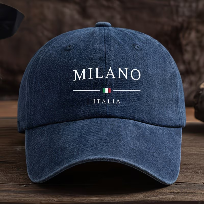 Herren Baseball Cap Im Retro Look Mit Italienischer Flagge_voghion.com