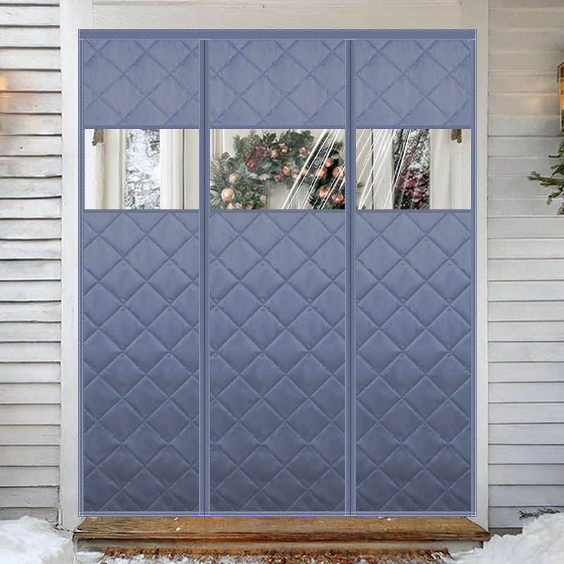 Winter Cotton Door Curtain, No-Drill Partition Curtain for Home Use, Windproof, Cold-Proof, Warm, Thickened Magnetic Two-Panel Three-Piece Cotton Door Curtain