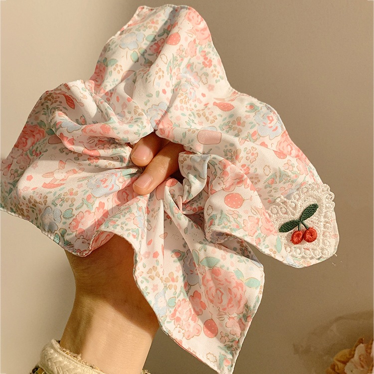 Primavera y verano coreanos, anillo de cabello de intestino grueso, nuevo tipo de cabello de cabello de cola de caballo, flor de bosque, cabello de sensación superior, adornos de cabello para mujeres