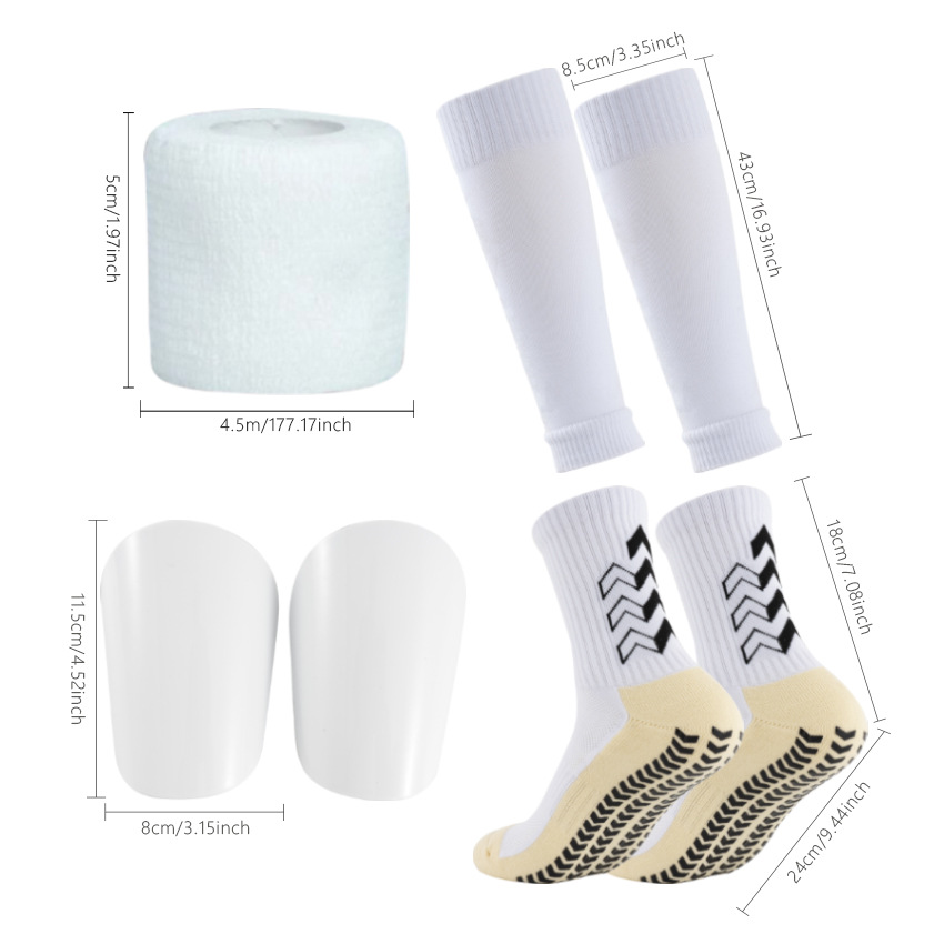 Thickened over knee long football socks leg pads set men's and women's adhesive non-slip socks combination_voghion.com